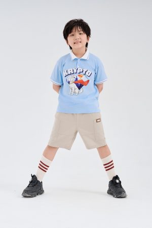 Bộ Đồ Cotton Thun Ngắn Tay In Hình Hoạt Hình Cho Bé (1–6 tuổi)