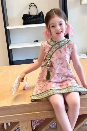Váy Baby Doll Tay Bồng Cho Bé Gái (2–7 tuổi)